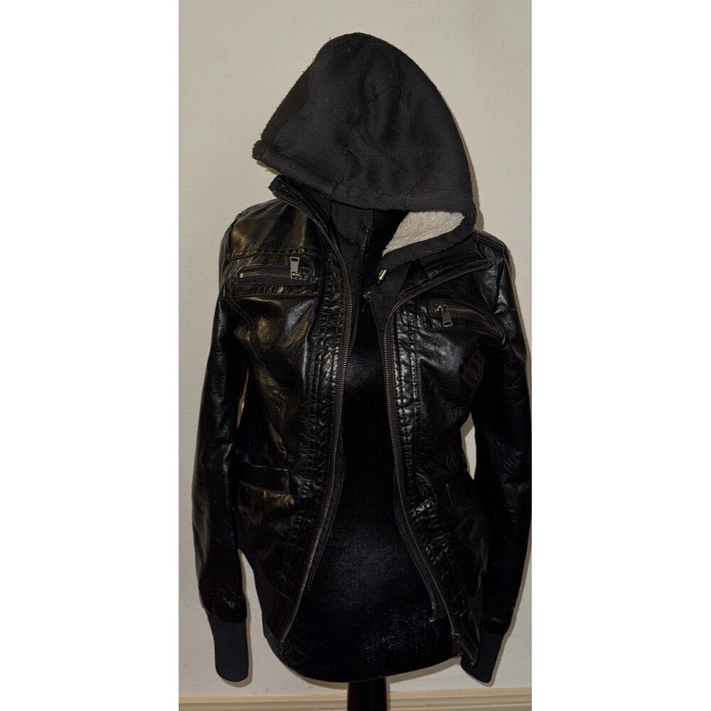Charlotte Russe Medium Hoodie Long Sleeve Zip Biker Polyester Jacket